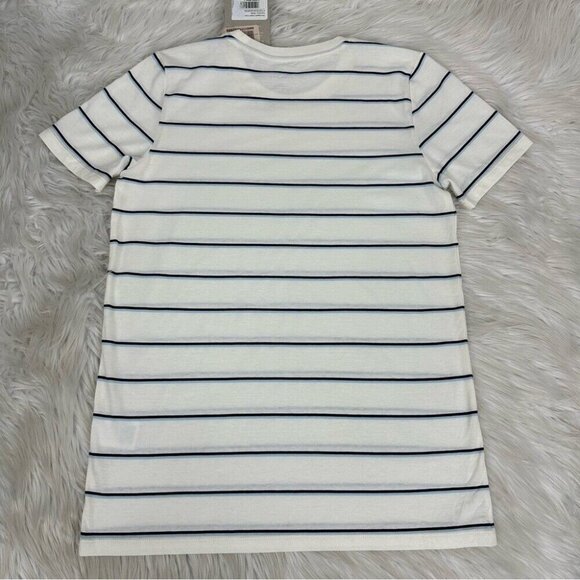 Everlane Women's NWT White Blue Striped The Organic Cotton Crew Neck Tee S/C34 - Picture 6 of 13
